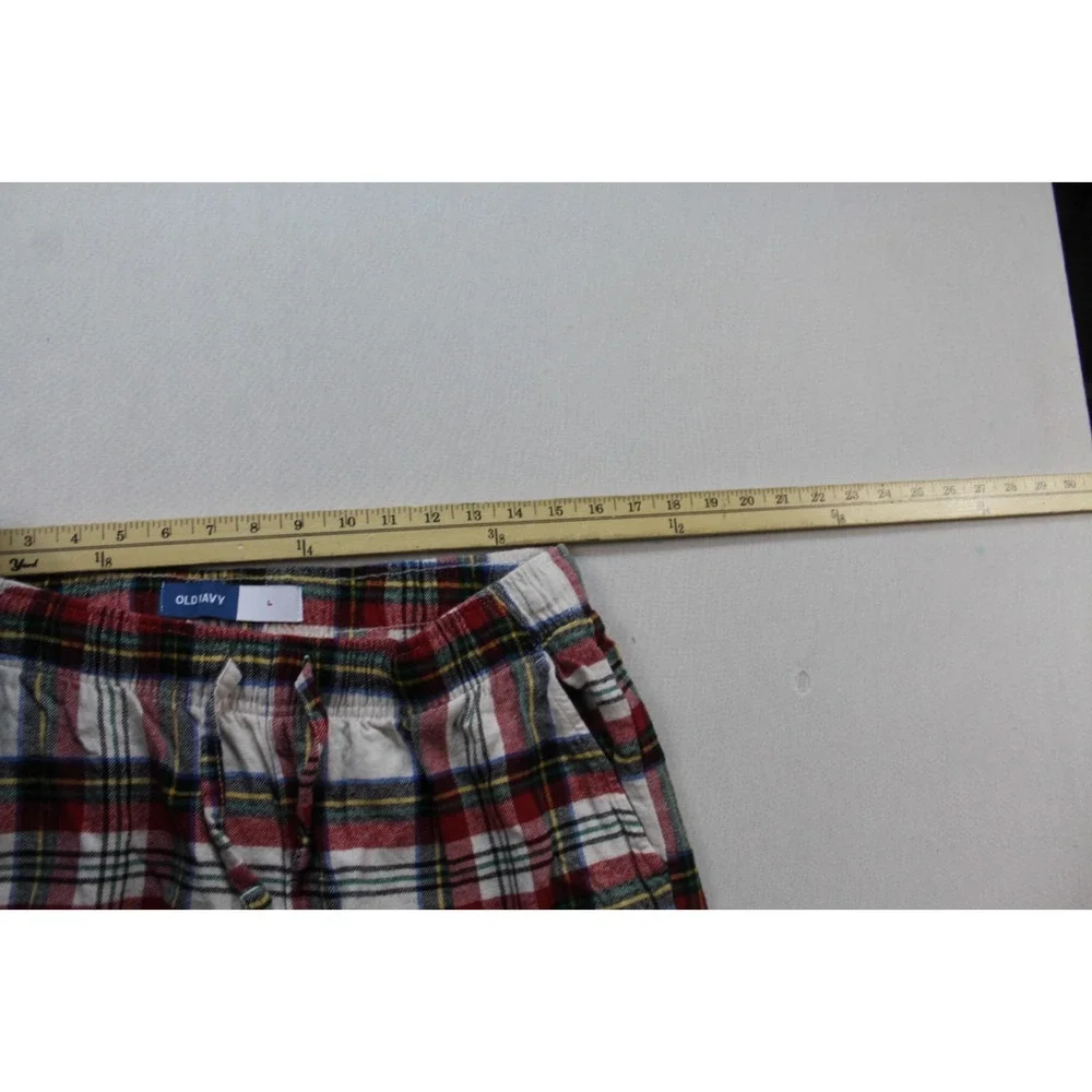 Old Navy Men Pajama Red Plaid Casual Loose Sleepwear Size Large